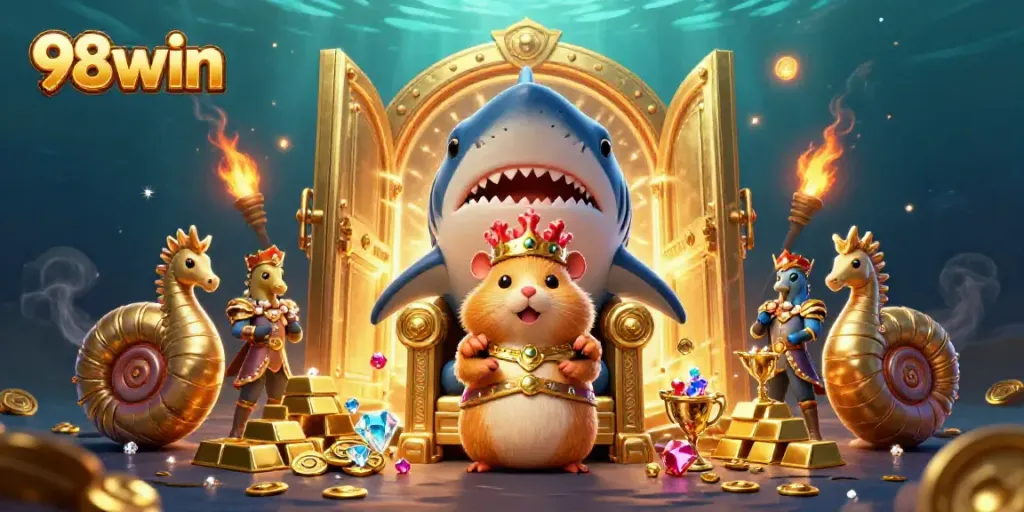Experience thrilling wins at 98win's vibrant casino realm with epic treasure and gaming elements.