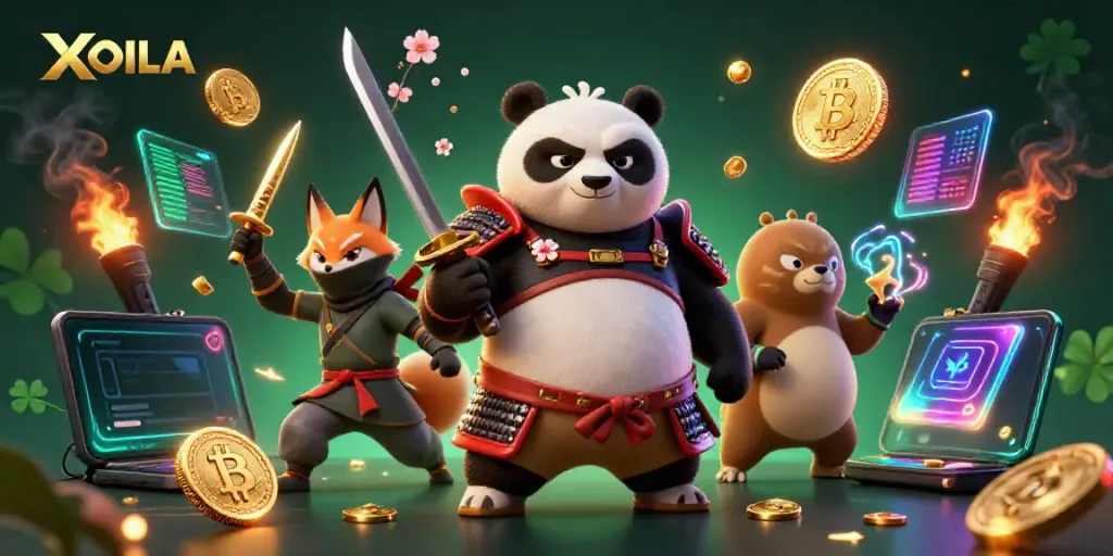 XOILAC samurai panda and ninja fox compete in thrilling online casino adventure