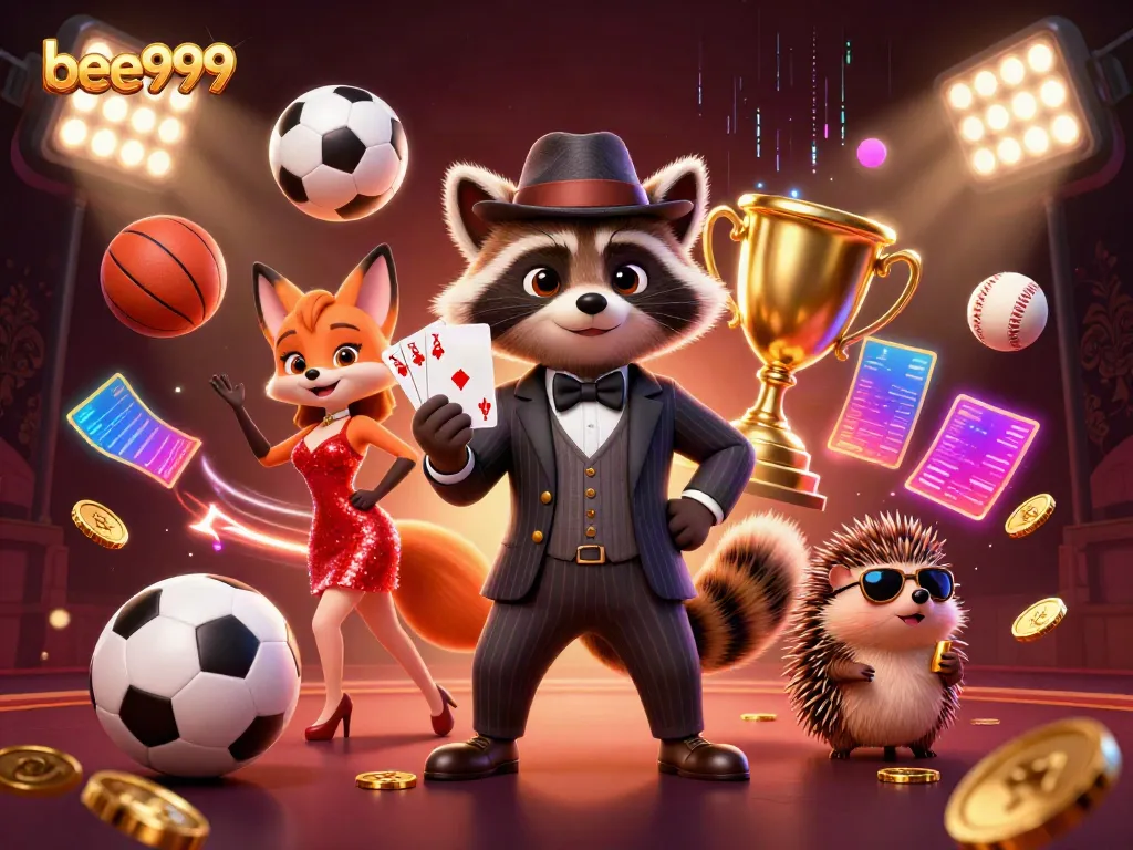 Experience thrilling gameplay at bee999 with cartoon raccoon gaming in style.