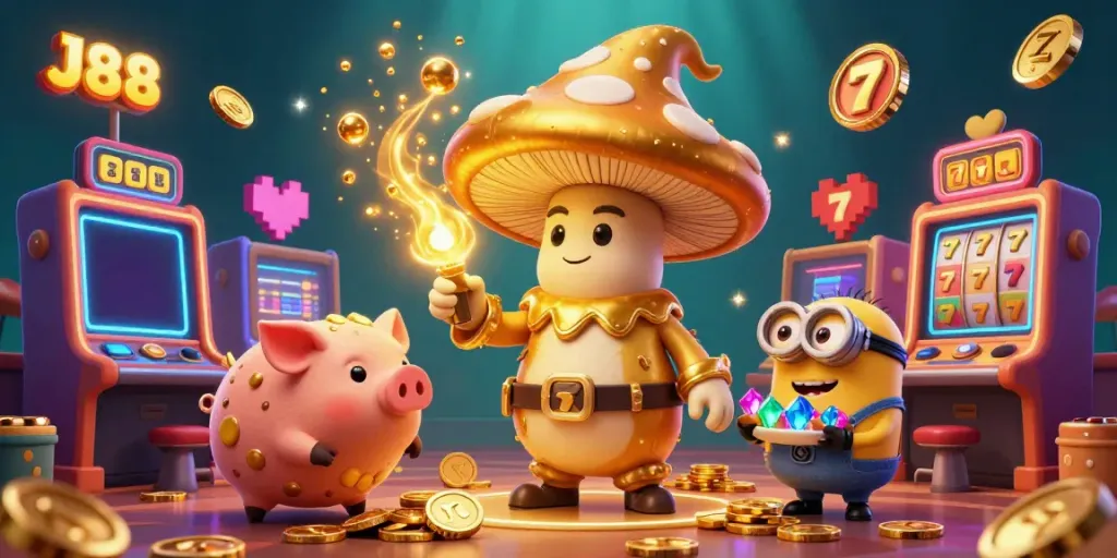 Engage with the magical J88 casino adventure where a wizard turns treasures into gold with casino themes.