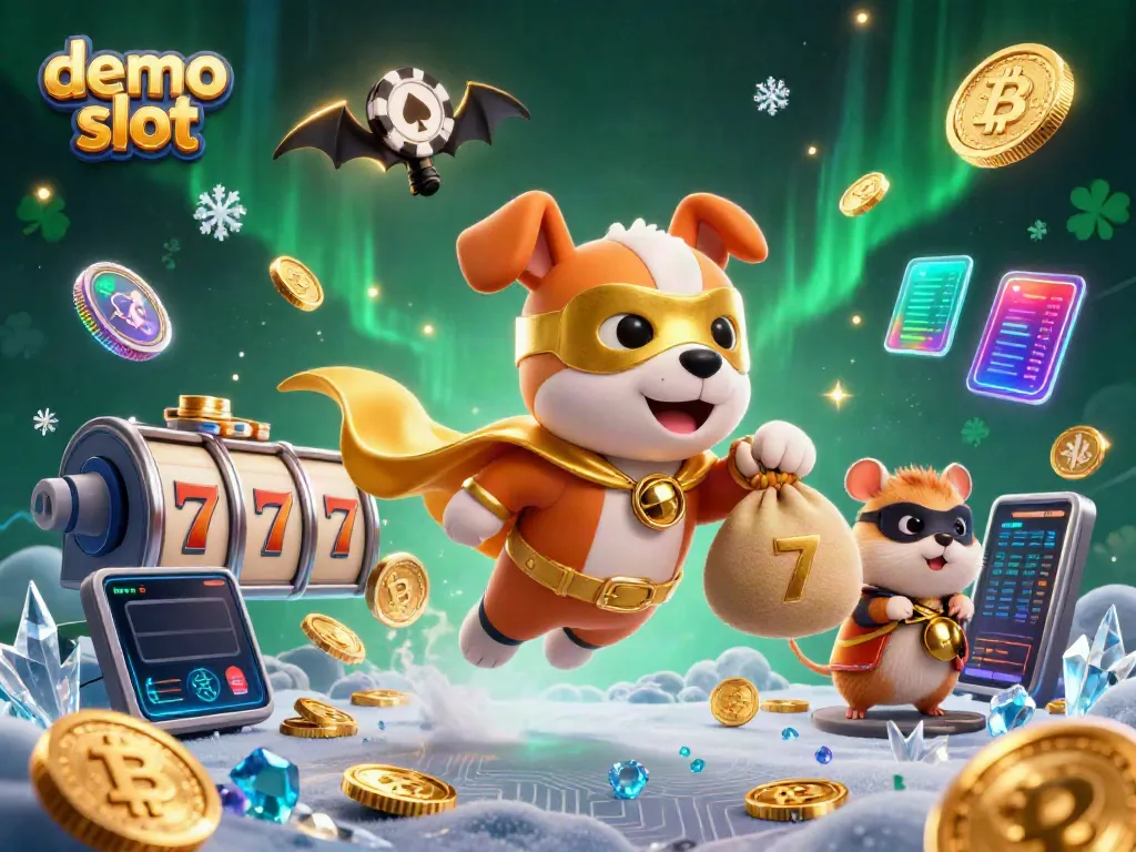 Experience thrilling gameplay with demo slot featuring a superhero dog and rich casino elements.