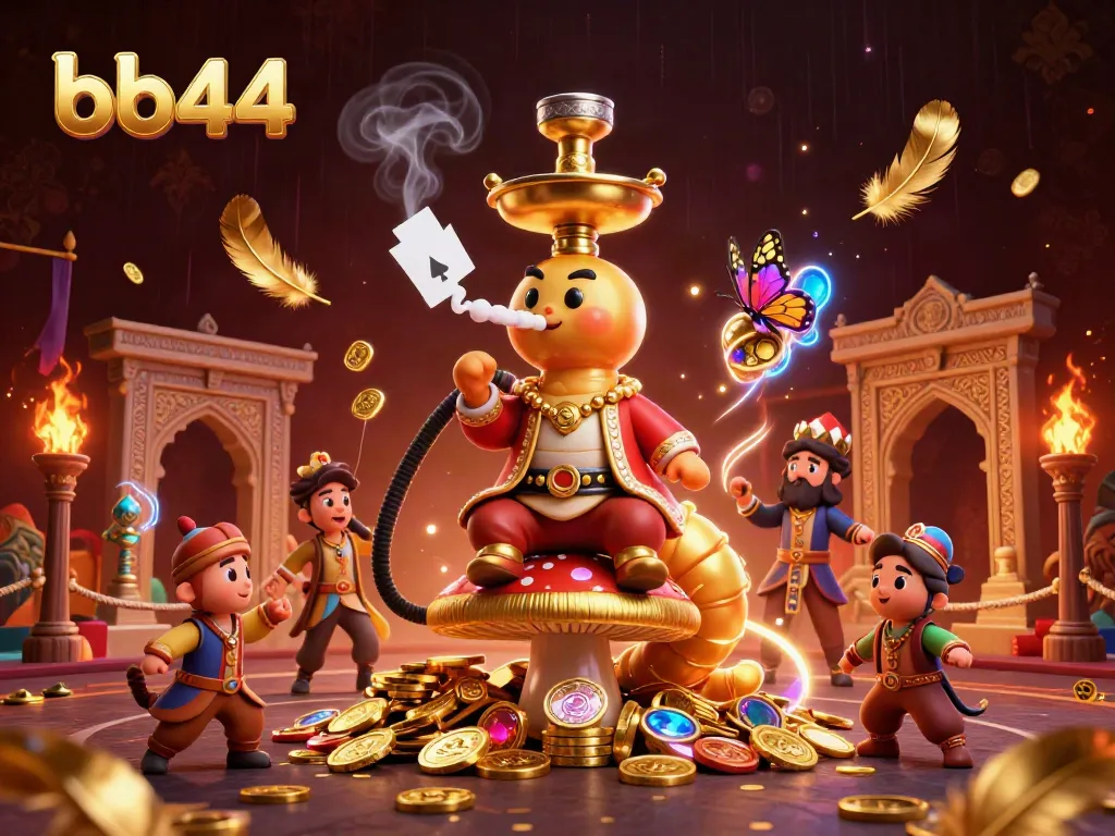 Engage in the vibrant world of bb44 with a whimsical caterpillar master and casino symbols