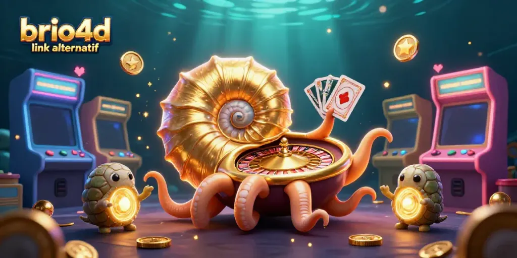 Experience the magic of brio4d link alternatif with a vibrant casino-themed 3D scene showcasing epic gaming elements.